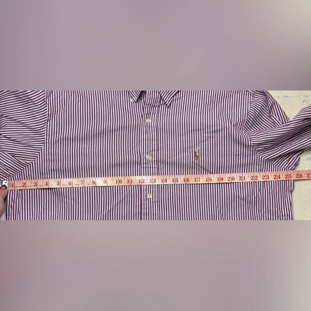 Ralph Lauren Classic Fit Long Sleeve Button Down Flesh Pony Shirt Size XL Purple